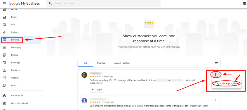 Flag A fake Google Review for a local business