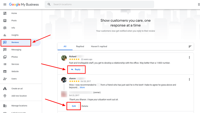 Reply to Google reviews for your local business